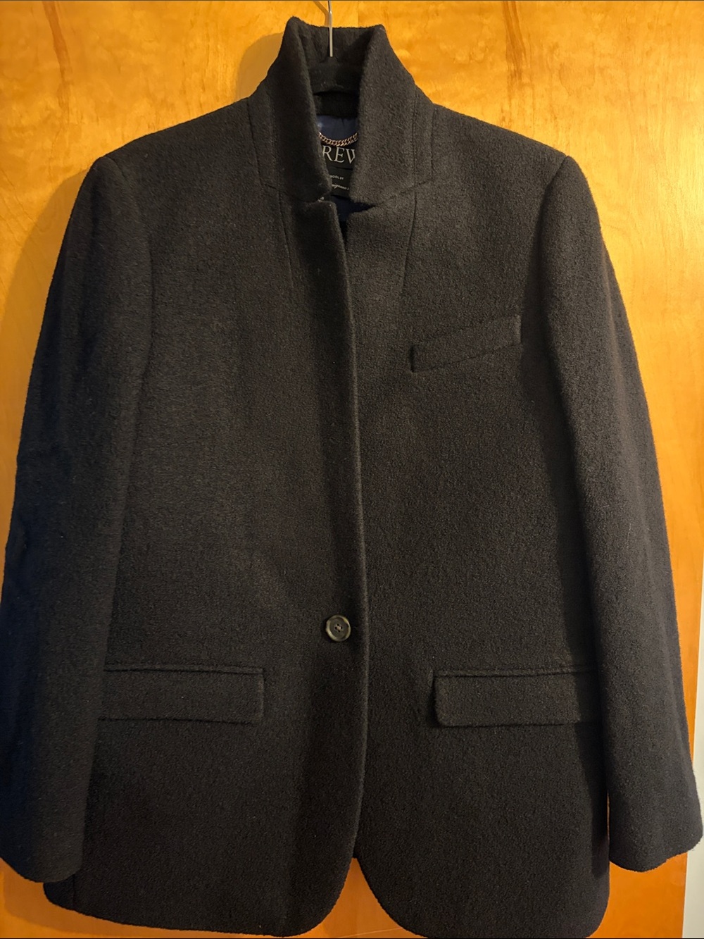 J. Crew Black Wool Stand-Collar Pea Coat